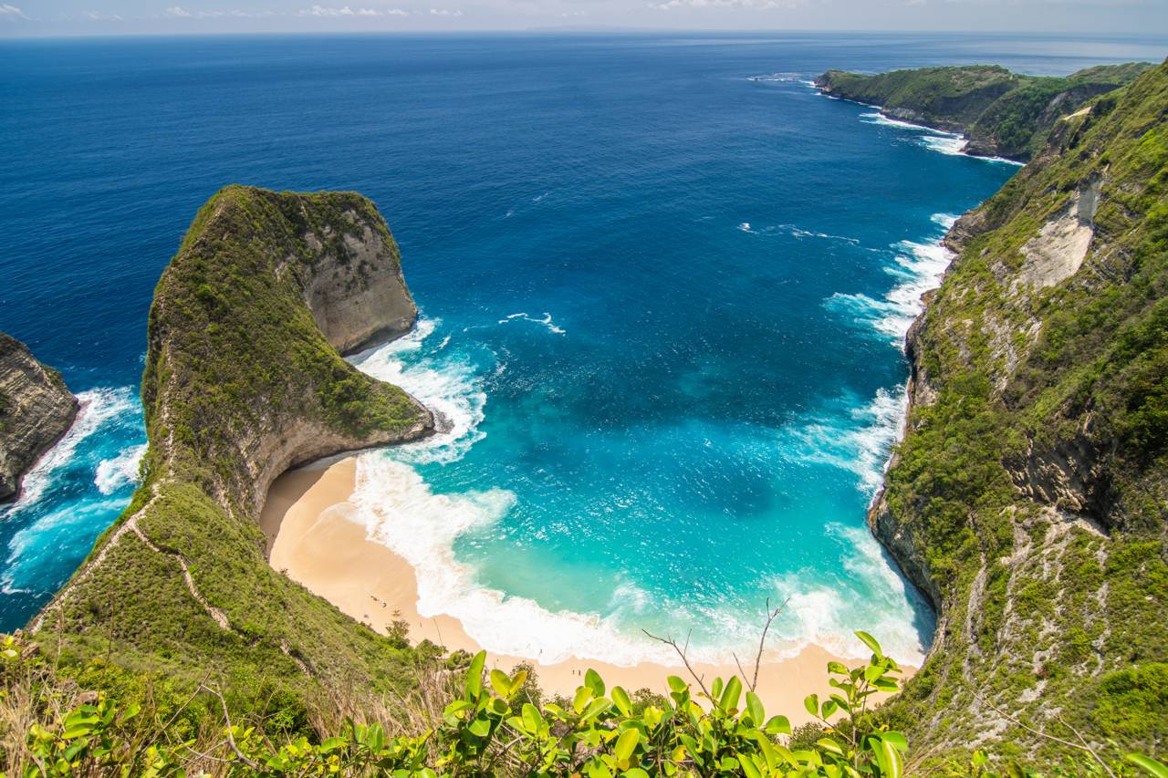 Prekrasnyi Vid Na Plaz Kelinging Na Ostrove Nusa Penida Indonezia